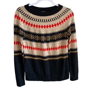 Talbots - Mohair/Wool blend Ferile Print Sweater - Small Petite